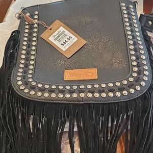 Wrangler Black Crossbody Bag with Western Flair